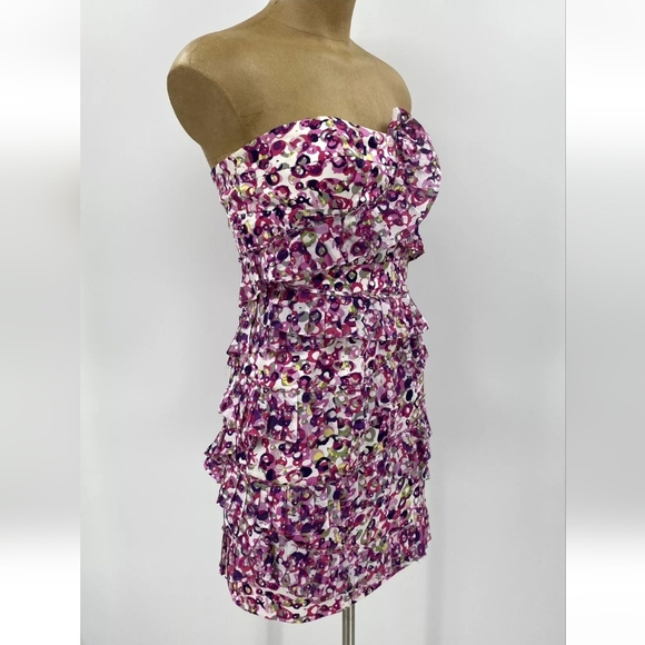 Cynthia Steffe Noelle Womens Strapless Dress Vibrant Colors Sz 6 - Picture 3 of 9